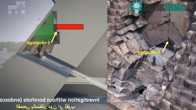 Ảnh đồ họa cho thấy vị trí của hành lang bí ẩn bên trong Đại Kim Tự Tháp