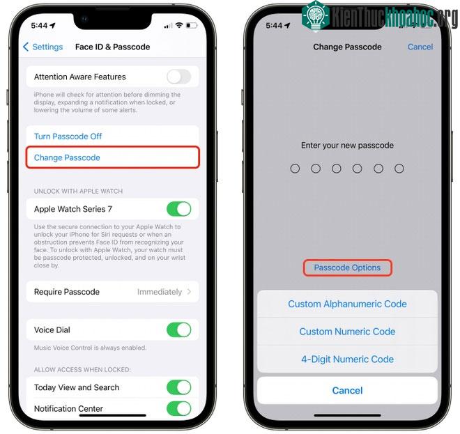 Cách đổi mật khẩu sang cả chữ và số trên iPhone.
