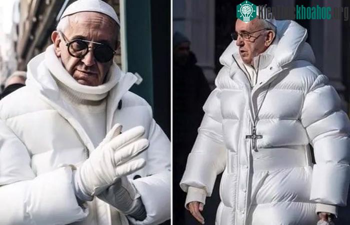 Ảnh giả do AI tạo ra về Giáo hoàng Francis.