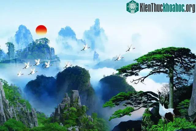 Hình ảnh của Thông đón khách đã được đưa vào trong các tác phẩm hội họa Trung Quốc