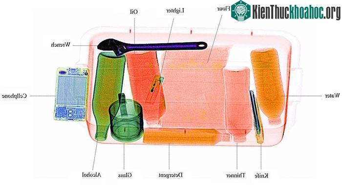Hình ảnh thật so sánh với mô hình trên máy soi chiếu tia X.