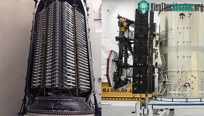 60 vệ tinh Starlink được đặt trong tên lửa Falcon.
