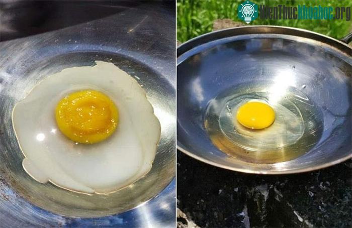 Một phụ nữ ở Malaysia đã chiên chín quả trứng trên chảo ở ngoài trời giữa nắng nóng hôm 12/5