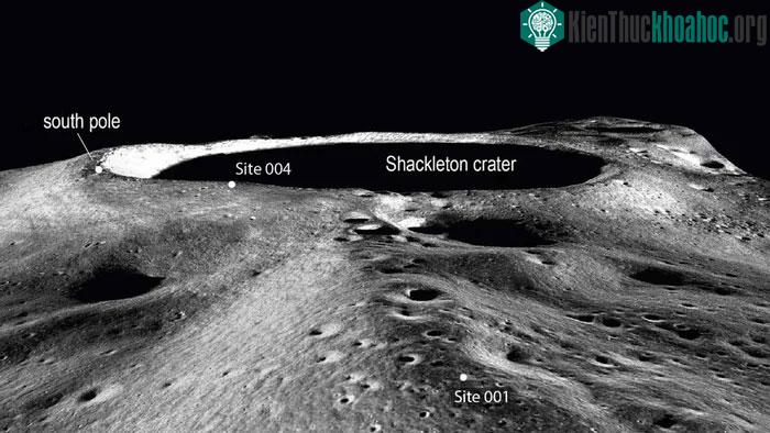 Hố Shackleton có sự giao thoa nhiệt độ rất lớn.