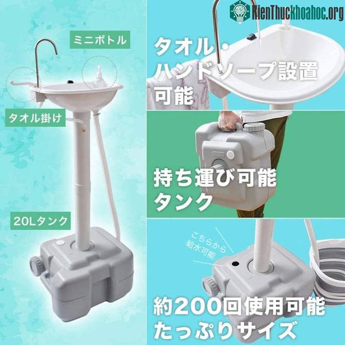 Cấu tạo dạng mô-đun của bồn rửa di động cho phép bạn dễ dàng mang theo