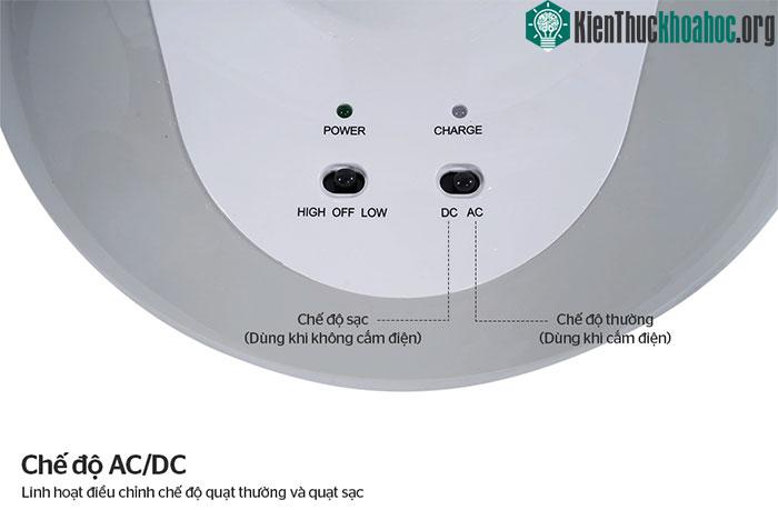 Một số quạt tích điện có 2 tính năng linh hoạt để người dùng tùy chọn.