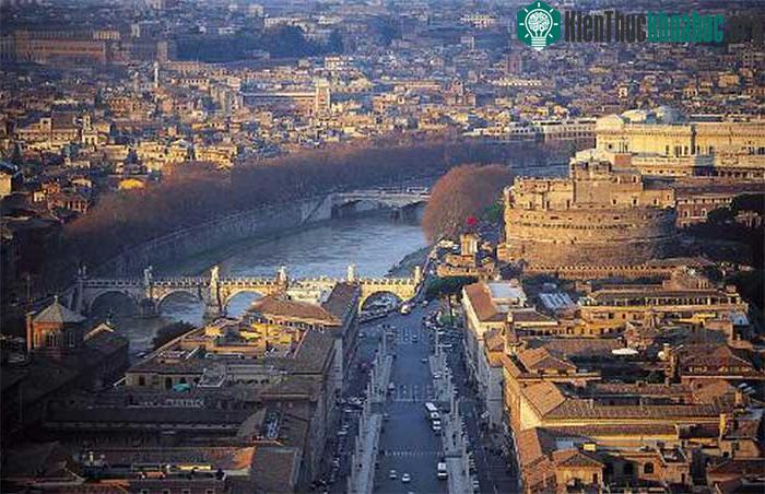 Một góc thành phố Rome nhìn từ trên cao