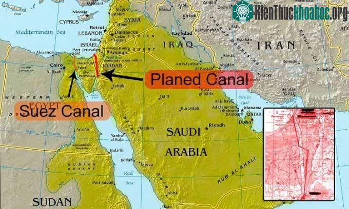 Kênh đào Suez và kênh đào Mỹ dự kiến xây dựng
