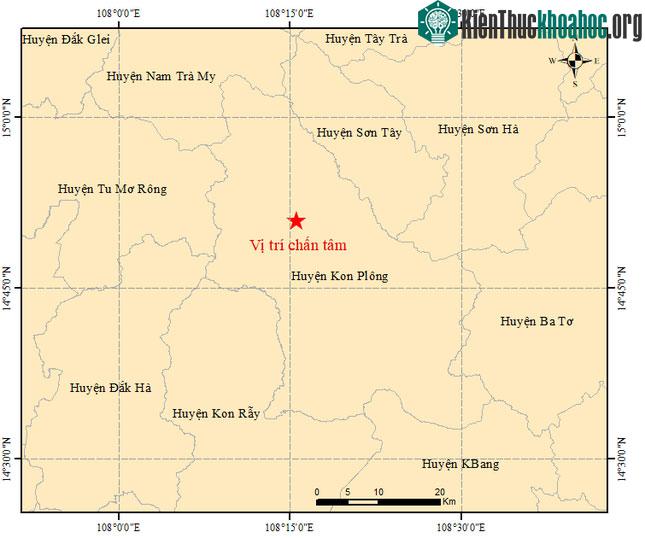 Tâm chấn trận động đất mạnh 4.2 độ trong sáng ngày 7/7.