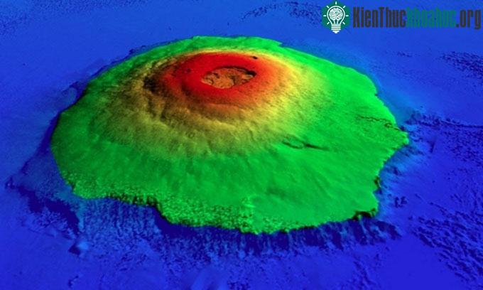 Núi lửa Olympus Mons nằm trên bề mặt sao Hỏa.