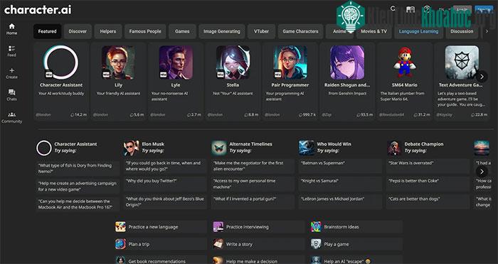 Chatbot Elon Musk hiện có đến 20 phiên bản trên Character.AI.