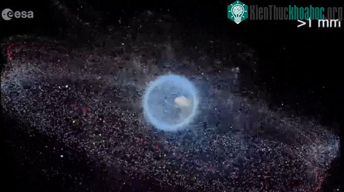 Các mảnh vụn không gian và vệ tinh đang hoạt động xung quanh Trái Đất