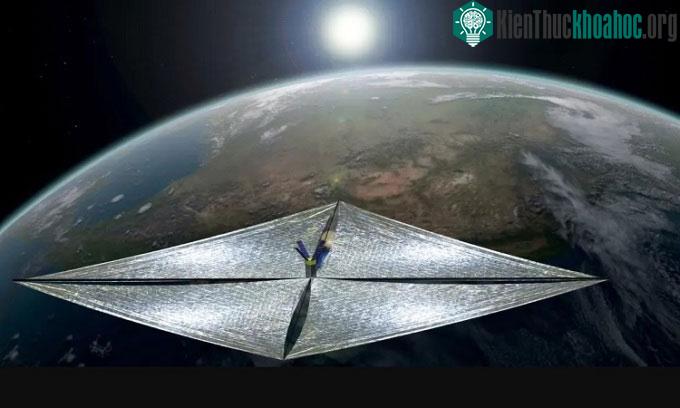 Mô phỏng cánh buồm Mặt trời của tàu LightSail 2.