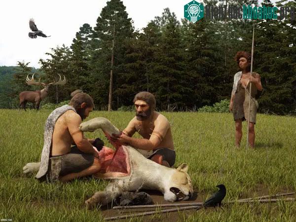 &nbsp;Người Neanderthal săn sư tử hang động.