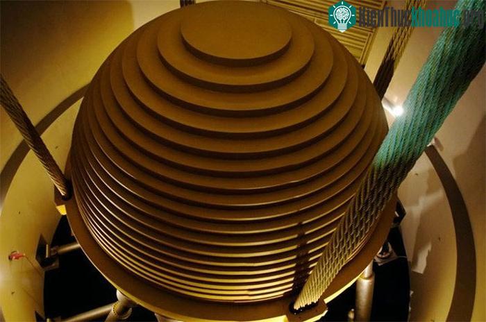 Quả cầu thép 730 tấn được lắp bên trong tòa nhà Taipei 101, Đài Loan, để chống động đất