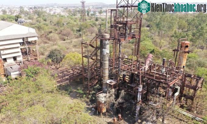 Phế tích của nhà máy Union Carbide ở thành phố Bhopal.