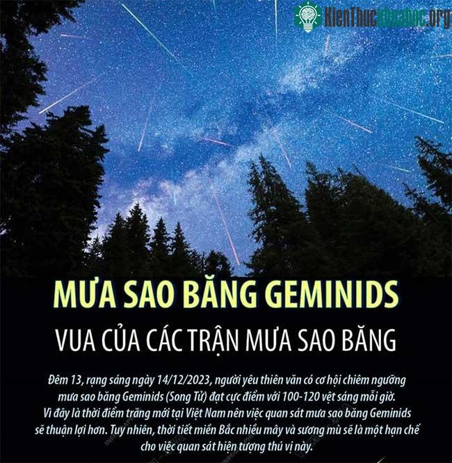 Mưa sao băng Geminids - Vua của các trận mưa sao băng