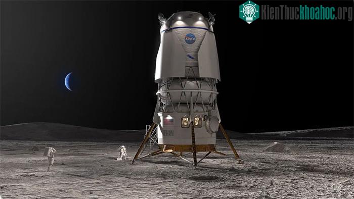 Hình ảnh mô phỏng tàu đổ bộ Blue Moon của công ty Blue Origin