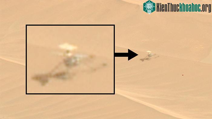Ingenuity bé nhỏ đang nằm giữa các cồn cát thuộc "vùng sự sống" Jezero Crater
