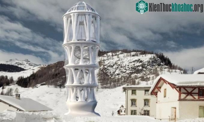 Thiết kế của Tháp Trắng nằm trên dãy Alps.
