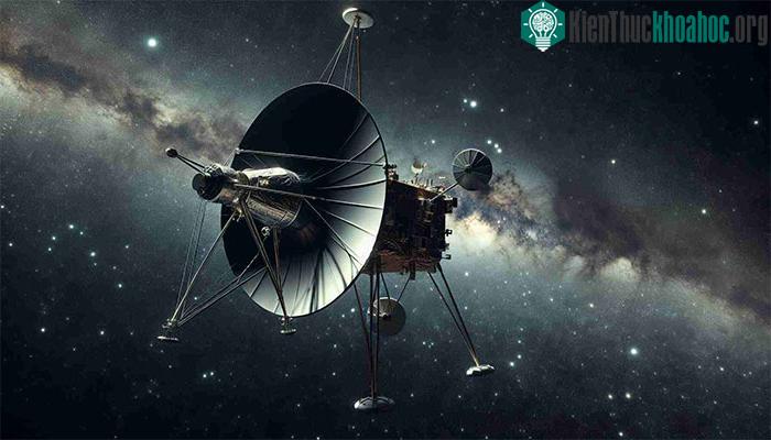 Mô phỏng tàu Voyager 1 với ăngten chĩa về phía Trái đất.