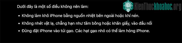 Cảnh báo được đăng tải trên trang hỗ trợ của Apple.