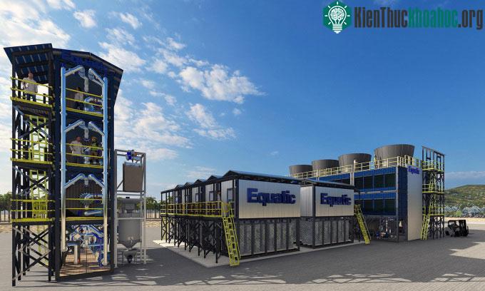 Mô phỏng nhà máy loại bỏ CO2 đại dương lớn nhất thế giới, dự kiến xây tại Singapore.