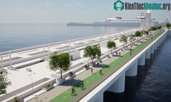 Thiết kế đường chắn bắc ngang sông Mersey.