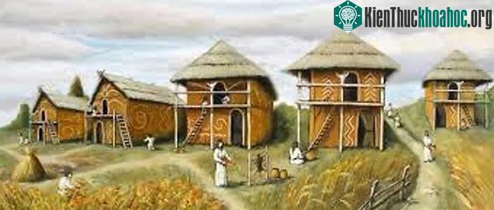Nhà 2 tầng của người Trypillia.