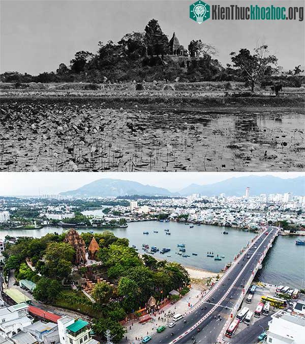Tháp Ponagar nằm trên đồi Cù Lao, bên dòng sông Cái của TP Nha Trang.