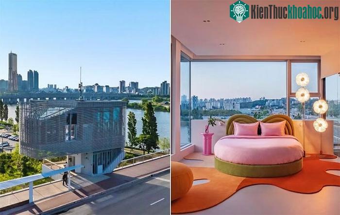 Hình ảnh bên ngoài và nội thất của khách sạn Sky Suite.