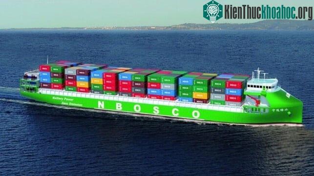 Đồ họa thiết kế tàu container điện 740 TEU của Trung Quốc.