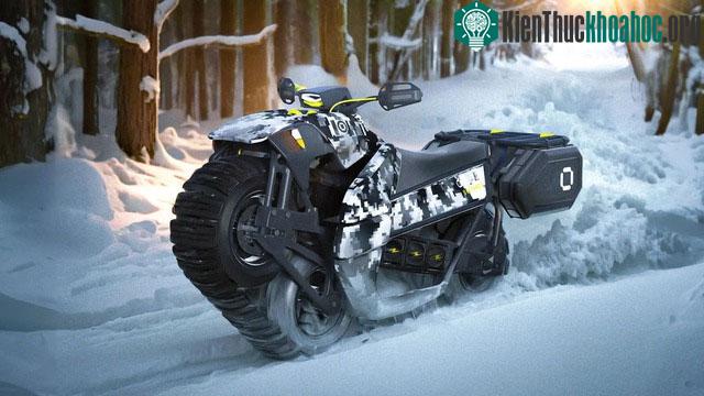 Chiếc mô tô ba bánh này tự hào có hệ thống monotrack độc đáo.&nbsp;