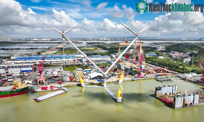 Mẫu turbine gió nổi hai đầu mới của công ty Minh Dương có công suất 16,6 MW.