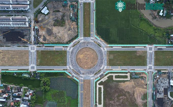 Các vỉa hè đường ở khu đô thị mới An Vân Dương được sơn xanh