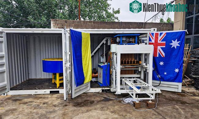 Nhà máy sản xuất gạch di động khá nhỏ gọn, đặt vừa trong container.
