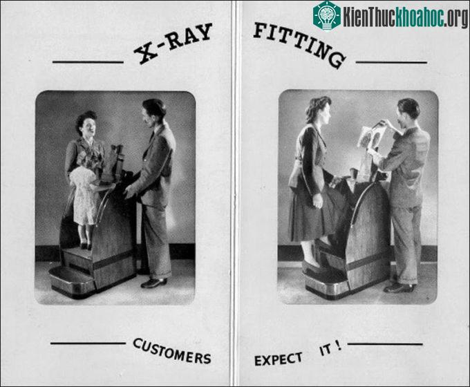 Máy thử giày huỳnh quang từng được ưa chuộng trong các cửa hàng giày cao cấp.