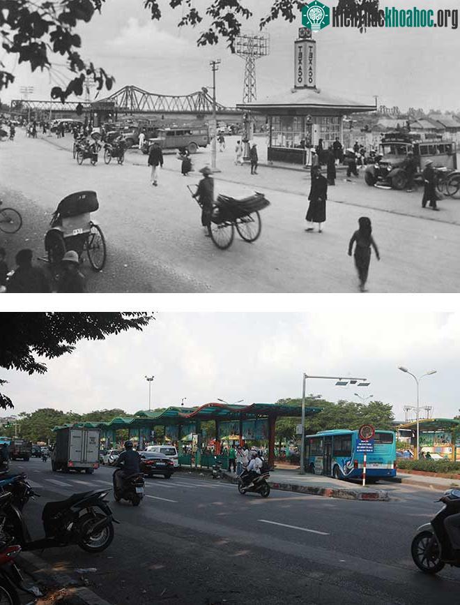 Sau năm 1954, khi thành lập bến xe ô tô chở khách, bến được đặt tên là Long Biên.