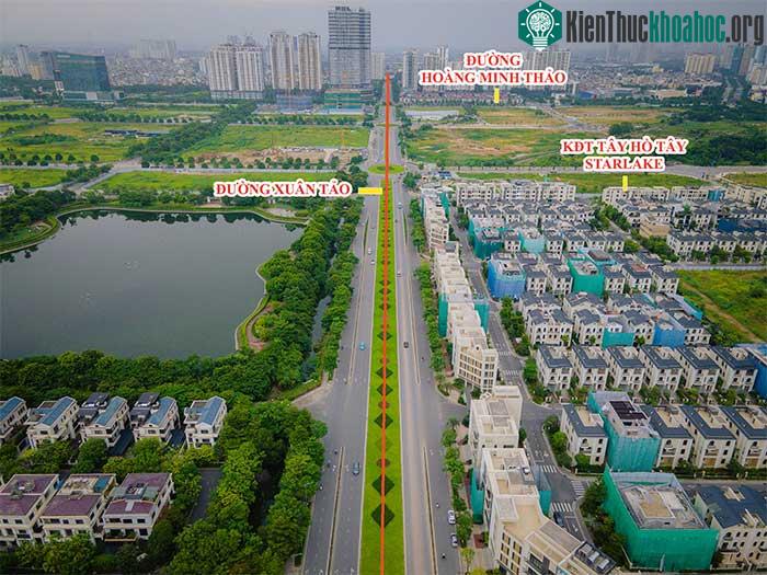 Từ Depot Xuân Đỉnh, tuyến đi vào đường Xuân Tảo, giao cắt với đường Hoàng Minh Thảo