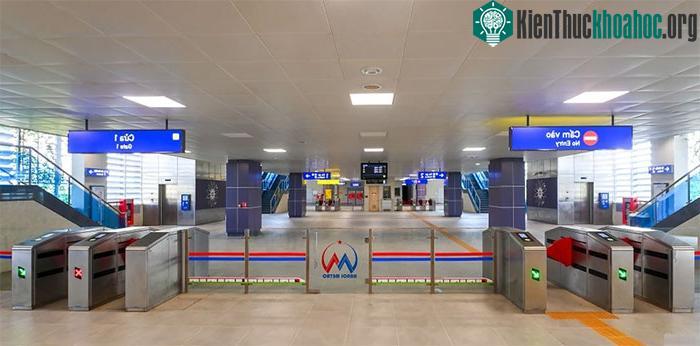 Khu vực nhà ga tuyến metro Nhổn - Ga Hà Nội có thiết kế rộng rãi