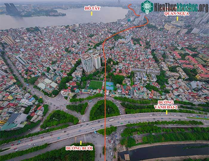 Tại vị trí Hoàng Hoa Thám – Văn Cao có ga Quần Ngựa (ga C5).