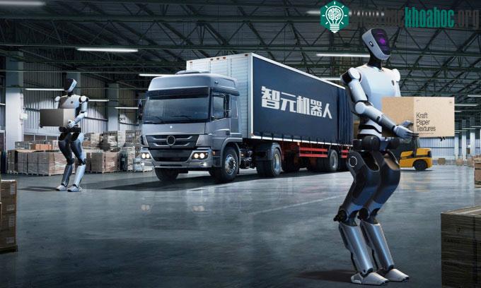 Mô phỏng robot hình người hai chân của Agibot đang hoạt động.