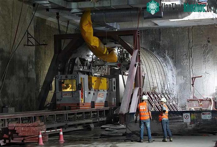 Đến ngày 25/8, máy đào hầm TBM của dự án metro Nhổn - Ga Hà Nội đã đào được gần 100m.
