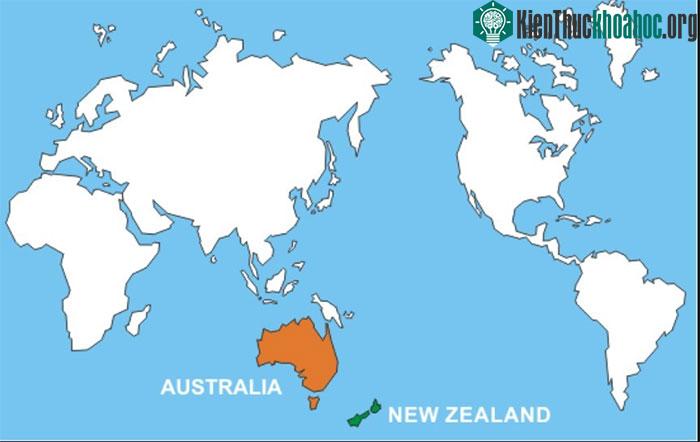 Vị trí địa lý của New Zealand.