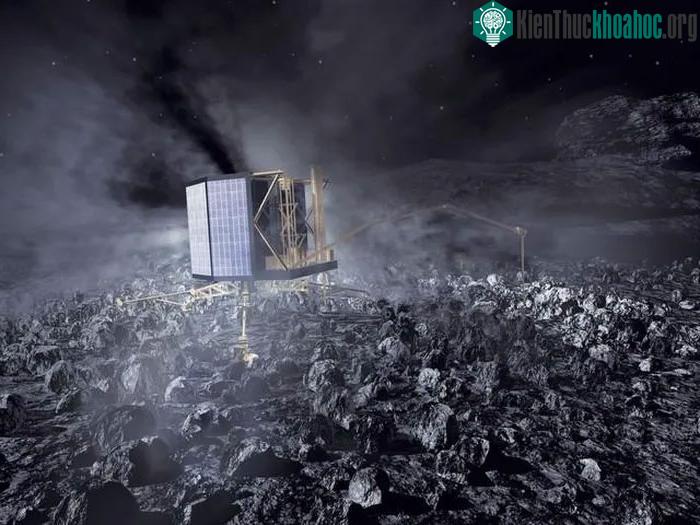 67P/Churyumov-Geramenko với tàu đổ bộ Philae của ESA trên bề mặt