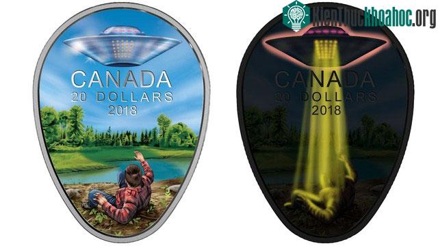 Đồng xu được phát hành để kỷ niệm 50 năm sự kiện UFO hồ Falcon ở Canada.