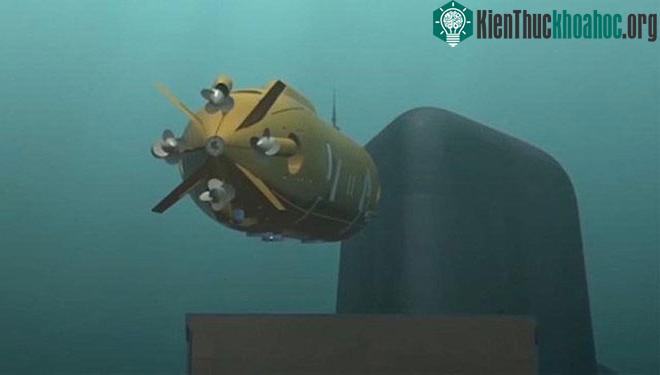 Hình ảnh mô tả Poseidon được phóng đi từ tàu Belgorod.