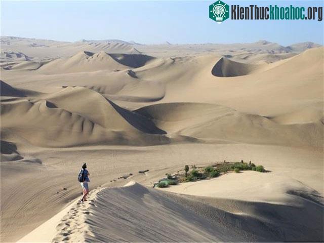 Thị trấn được bao quanh bởi các cồn cát cao hàng chục mét