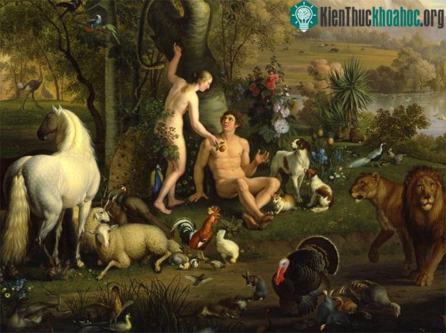Tác phẩm "Adam, Eva và con rắn trong Vườn địa đàng" của họa sĩ Wenzel Peter