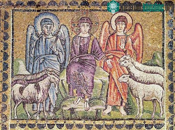 Bức tranh khảm tại Vương cung thánh đường Sant' Apollinare Nuovo, Ravenna, Ý